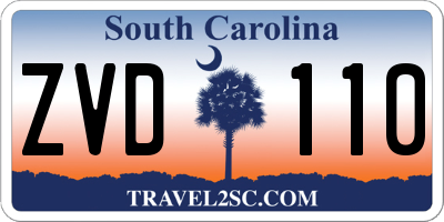 SC license plate ZVD110