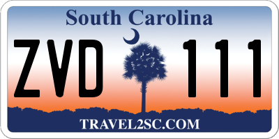 SC license plate ZVD111