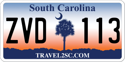 SC license plate ZVD113