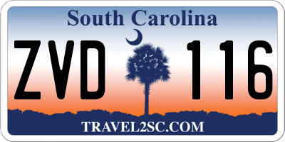 SC license plate ZVD116