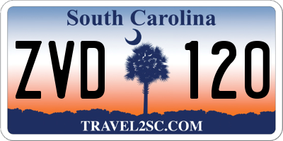 SC license plate ZVD120
