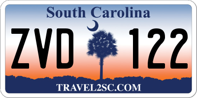 SC license plate ZVD122