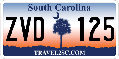 SC license plate ZVD125