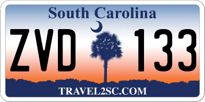 SC license plate ZVD133