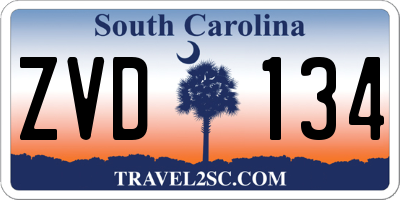 SC license plate ZVD134