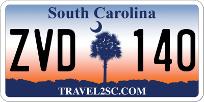SC license plate ZVD140