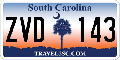 SC license plate ZVD143