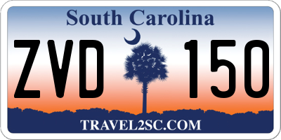 SC license plate ZVD150
