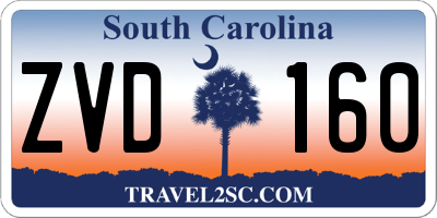 SC license plate ZVD160