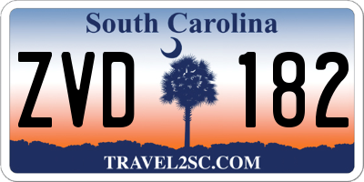 SC license plate ZVD182