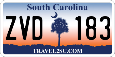 SC license plate ZVD183