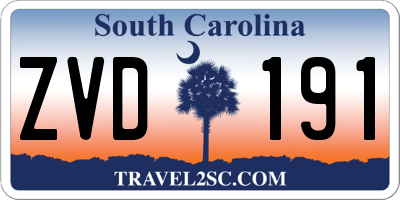 SC license plate ZVD191