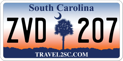 SC license plate ZVD207