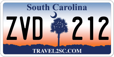 SC license plate ZVD212