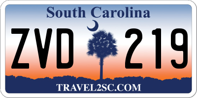 SC license plate ZVD219