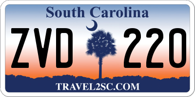 SC license plate ZVD220