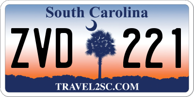 SC license plate ZVD221