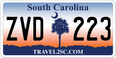 SC license plate ZVD223