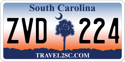SC license plate ZVD224