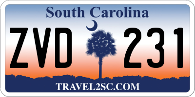 SC license plate ZVD231