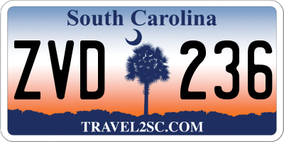 SC license plate ZVD236