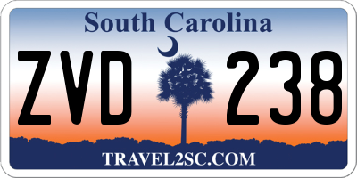 SC license plate ZVD238