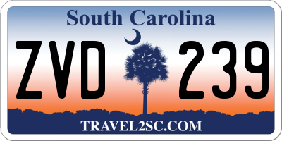 SC license plate ZVD239