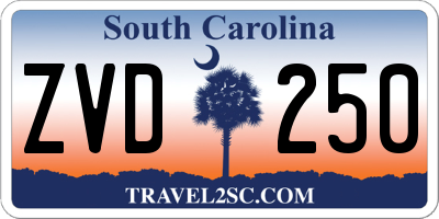 SC license plate ZVD250