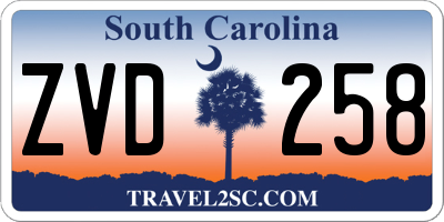 SC license plate ZVD258