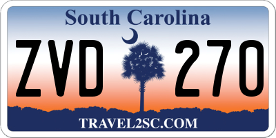 SC license plate ZVD270