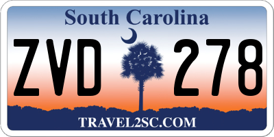 SC license plate ZVD278