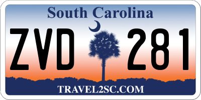 SC license plate ZVD281