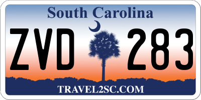 SC license plate ZVD283