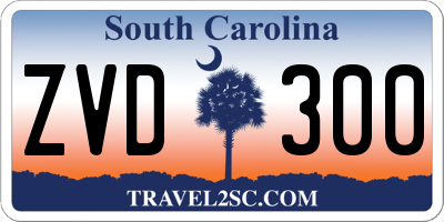 SC license plate ZVD300