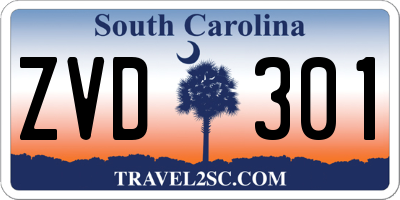 SC license plate ZVD301
