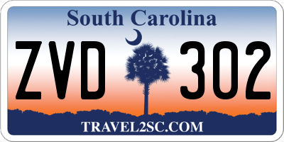 SC license plate ZVD302