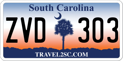 SC license plate ZVD303