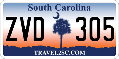 SC license plate ZVD305
