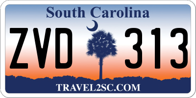 SC license plate ZVD313