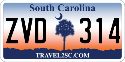 SC license plate ZVD314