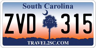 SC license plate ZVD315