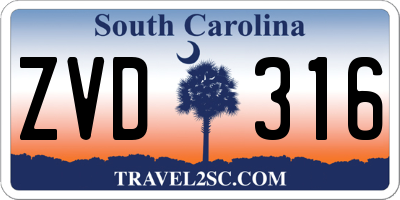 SC license plate ZVD316