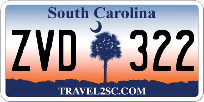 SC license plate ZVD322