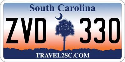 SC license plate ZVD330
