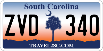 SC license plate ZVD340