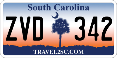 SC license plate ZVD342