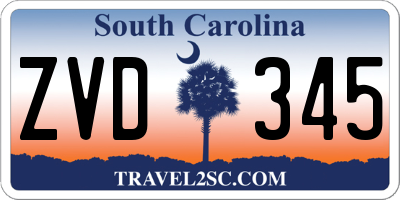 SC license plate ZVD345