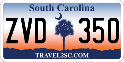 SC license plate ZVD350