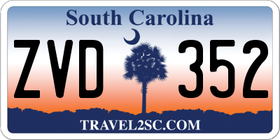 SC license plate ZVD352