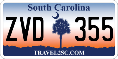 SC license plate ZVD355